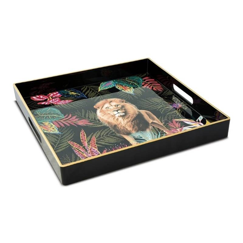 Vassoio Quadrato in Polipropilene 33x33 cm Sauvage Lion Pozzi Milano