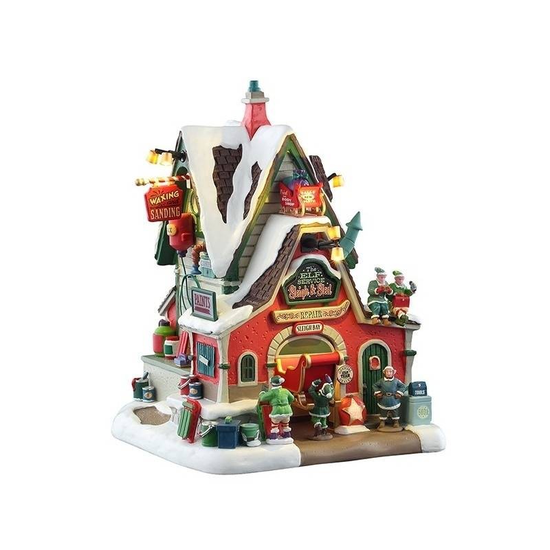 Lemax The Elf Service Sleigh & Sled Repair - Edificio Illuminato - Cod. 55315