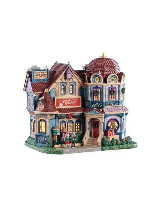 Lemax Sweet Songbird Music School - Edificio Illuminato in Porcellana con Scena Interna - Cod. 55347