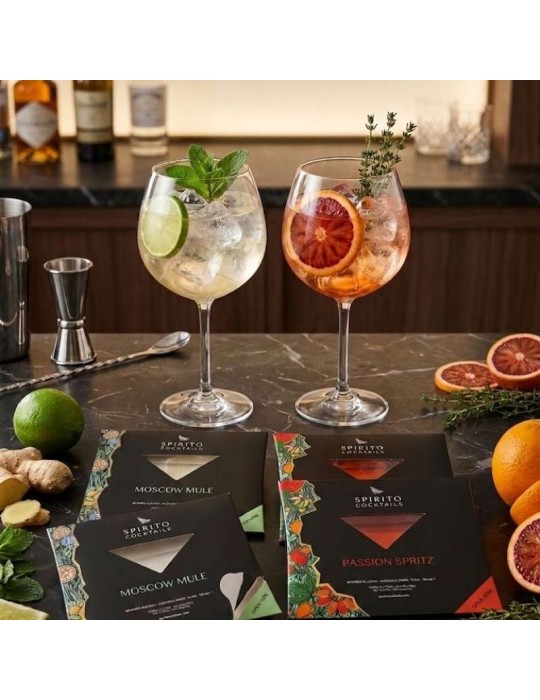 Box Regalo Moscow Mule e Spritz “Shakes” – 2 Calici Onlylux e 4 Cocktail Ready-to-Drink