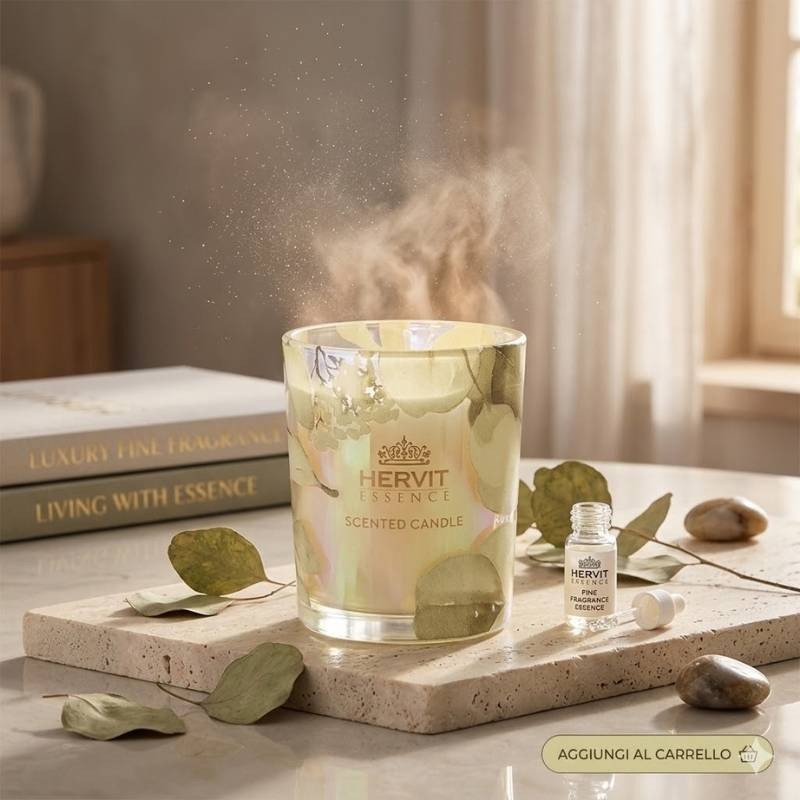 Candela Profumata Hervit Creation Botanic Gialla – Fragranza Oud, 70g