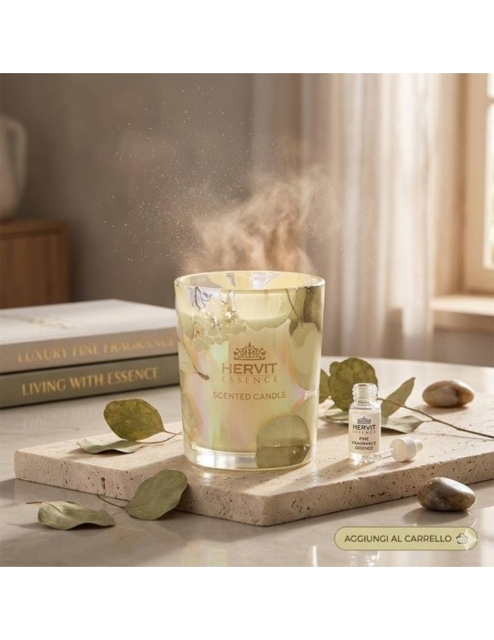 Candela Profumata Hervit Creation Botanic Gialla – Fragranza Oud, 70g