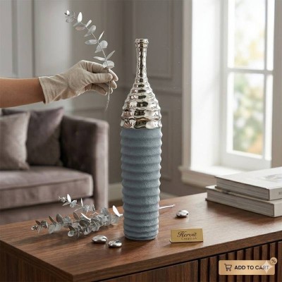 Vaso in Gres Hervit Creation Collezione Atlas Grigio/Blu...
