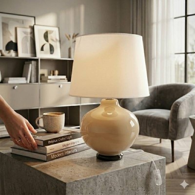 Lampada Aurora Fumé in Vetro H57 cm – Design Artigianale...