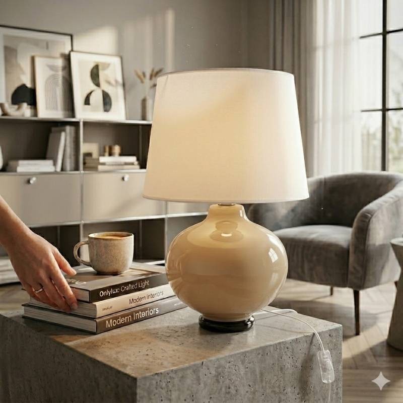 Lampada Aurora Fumé in Vetro H57 cm – Design Artigianale | Onlylux
