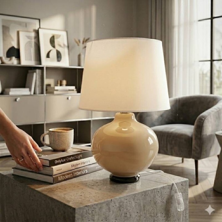 Onlylux Lampada Aurora in vetro fumé alta 57 cm