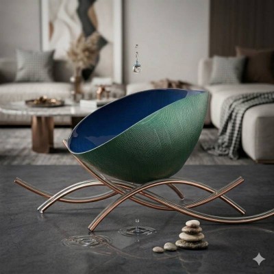 Coppa New Burano Onlylux in Vetro Soffiato - Verde e...
