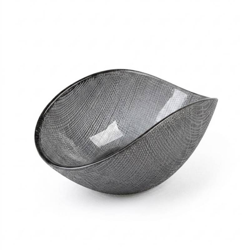 Coppa in Vetro Metal Gray 20x12 cm Onlylux Burano