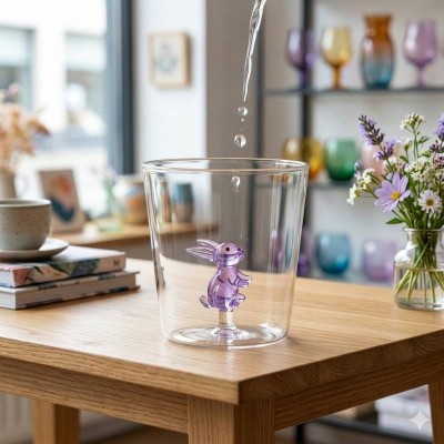 Bicchiere Tumbler in Vetro Soffiato Bubun Onlylux -...