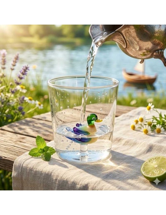 Bicchiere Tumbler in Vetro Soffiato Quaquak Onlylux - Papera h 9,3 cm