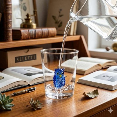 Bicchiere Tumbler in Vetro Soffiato Bubi Onlylux - Gufo h...