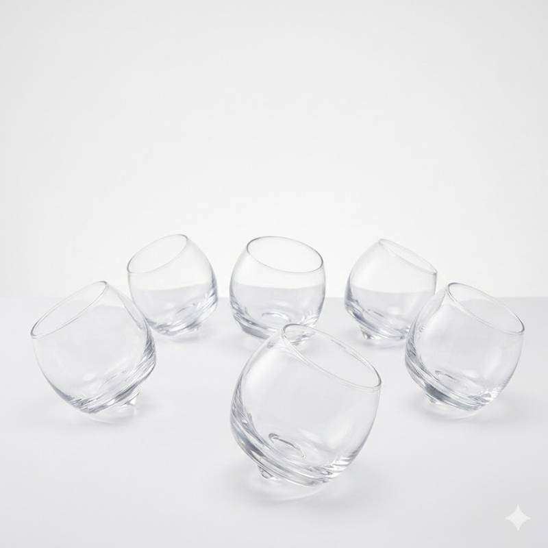 Set 6 Bicchieri Liquore Basculanti Onlylux Trottola - 70 ml