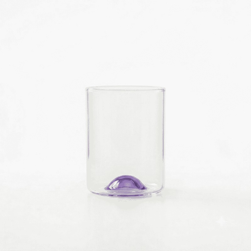 Bicchiere Tumbler Luna in Vetro con Punto Lilla – Ichendorf Milano