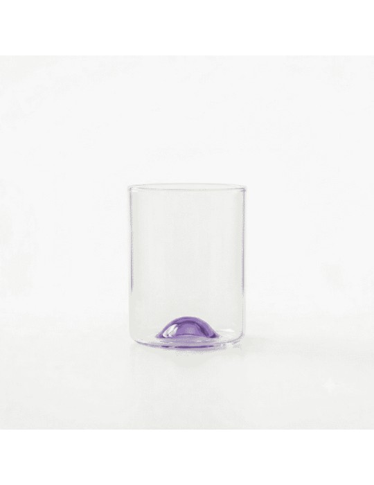 Bicchiere Tumbler Luna in Vetro con Punto Lilla – Ichendorf Milano