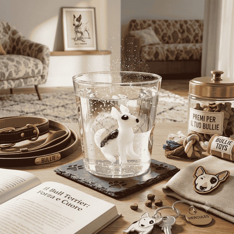 Bicchiere Tumbler in Vetro con Bull Terrier...