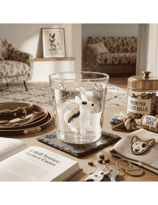 Bicchiere Tumbler in Vetro con Bull Terrier...