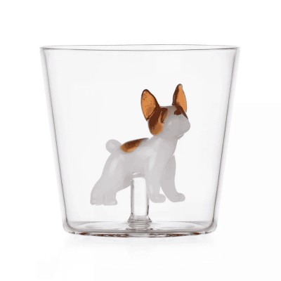 Bicchiere Tumbler in Vetro con French Bulldog "Dogs" –...