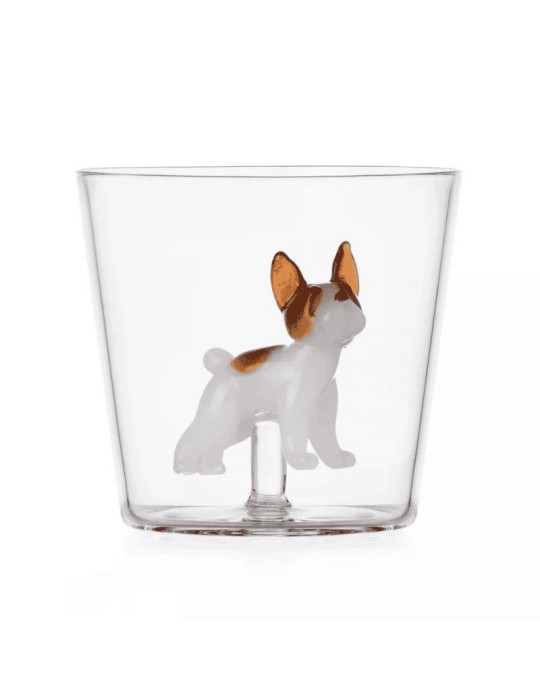 Bicchiere Tumbler in Vetro con French Bulldog "Dogs" – Ichendorf Milano