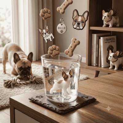 Bicchiere Tumbler in Vetro con French Bulldog "Dogs" –... 2