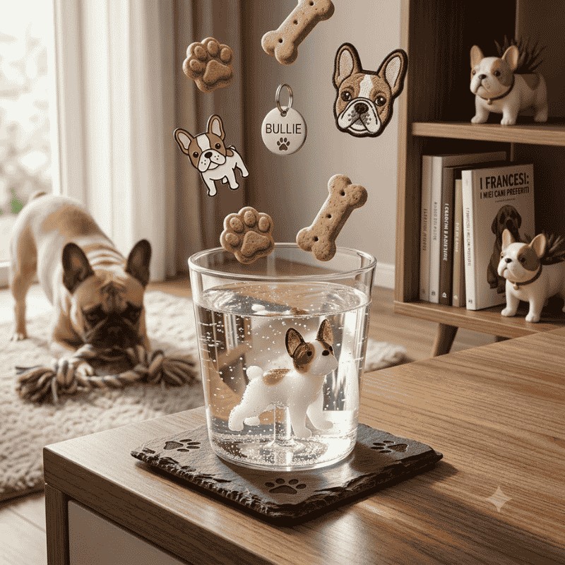Bicchiere Tumbler in Vetro con French Bulldog...