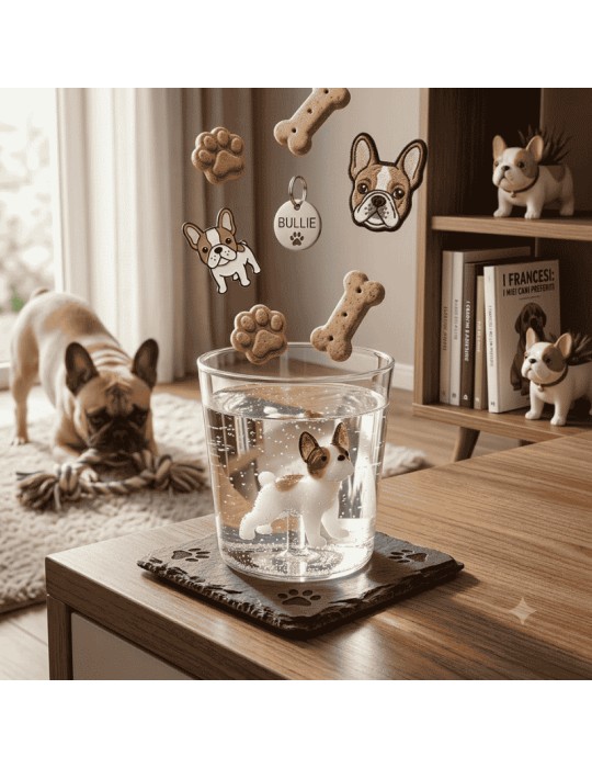 Bicchiere Tumbler in Vetro con French Bulldog...