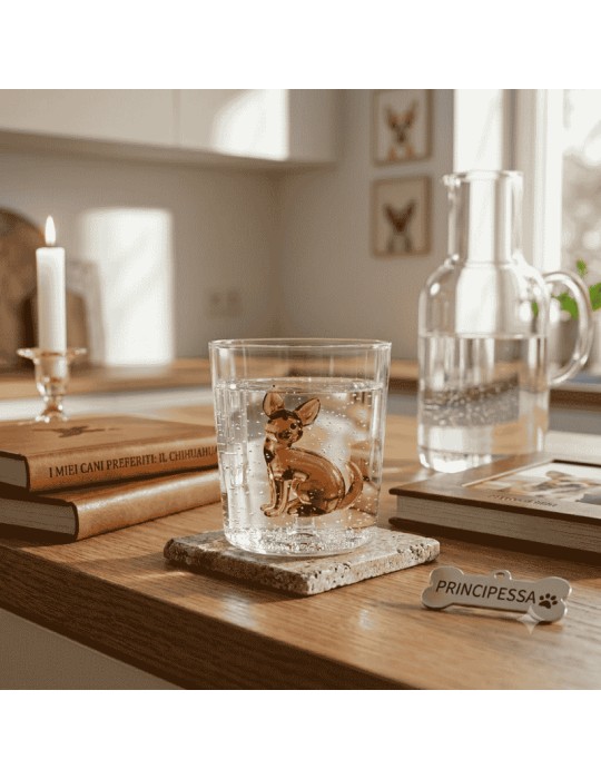 Bicchiere Tumbler in Vetro con Chihuahua "Dog"...
