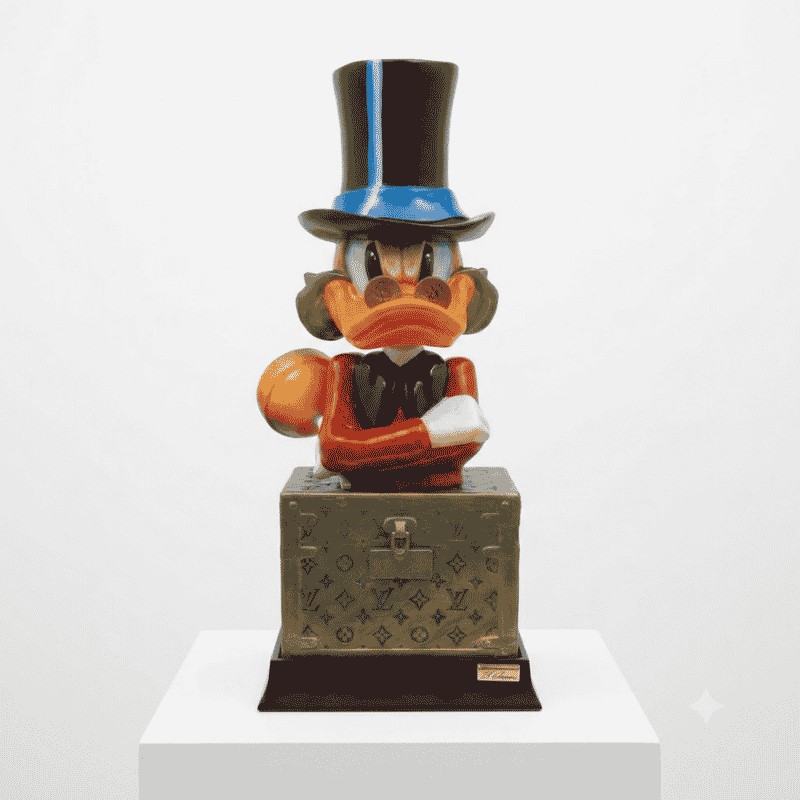 Scultura Pop "Zio Paperone" in Ceramica Lavorata a Mano – Macrì