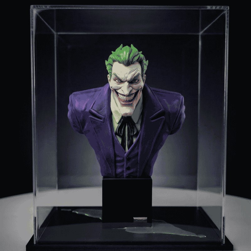Teca Espositiva d'Autore con Scultura Busto "Joker" in Ceramica – Macrì