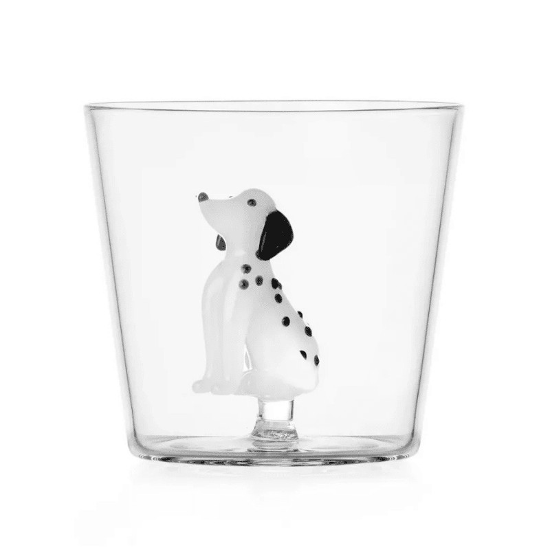 Bicchiere Tumbler in Vetro con Dalmata "Dog" – Ichendorf Milano
