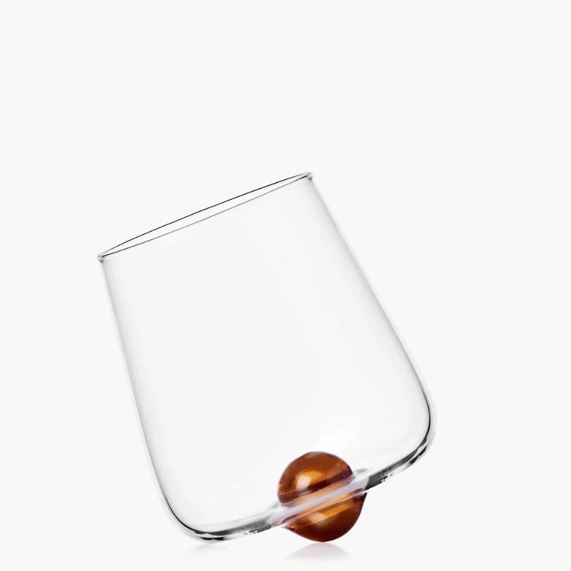 Bicchiere Tumbler in Vetro "Luna Flottante" con Punto Ambra New – Ichendorf Milano