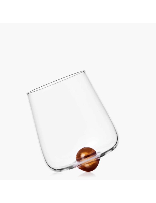 Bicchiere Tumbler in Vetro "Luna Flottante" con Punto Ambra New – Ichendorf Milano