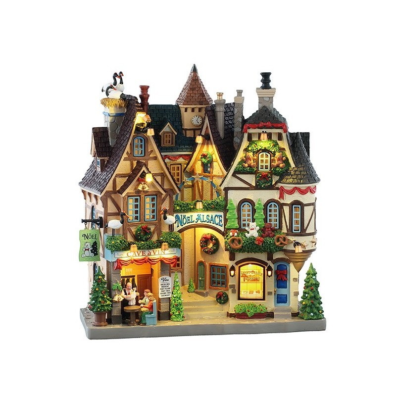 Lemax Noel Alsace - Edificio Illuminato con Scena Interna - Cod. 55318