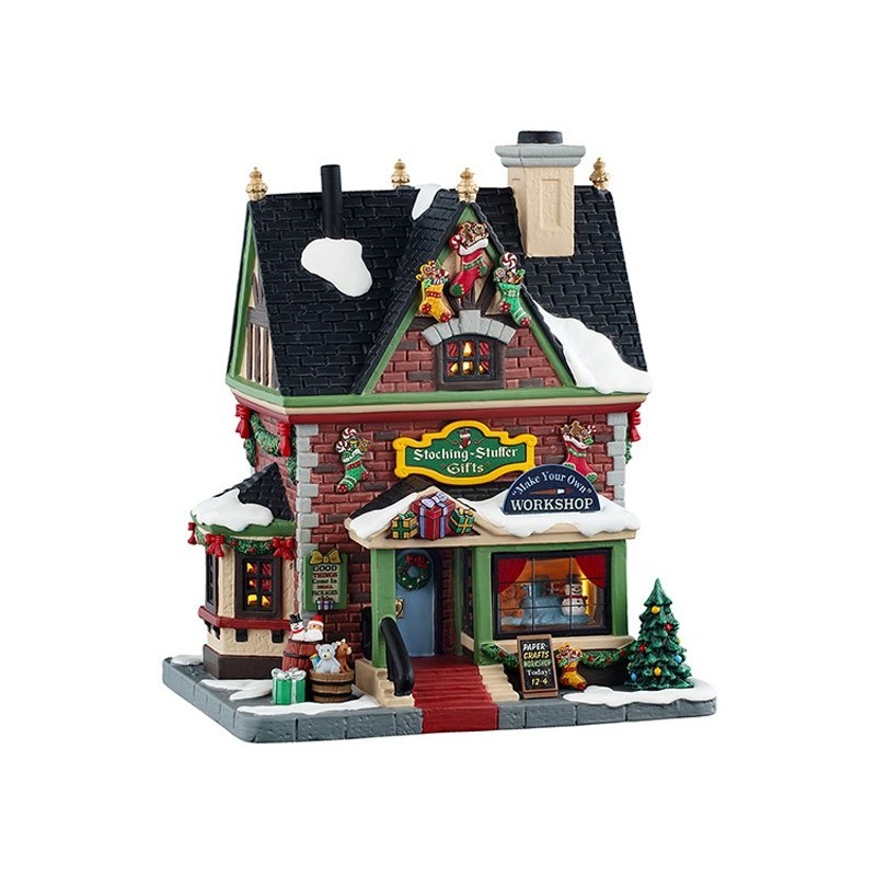 Lemax Stocking Stuffer Gifts - Edificio Illuminato in Porcellana con Scena Interna - Cod. 55334
