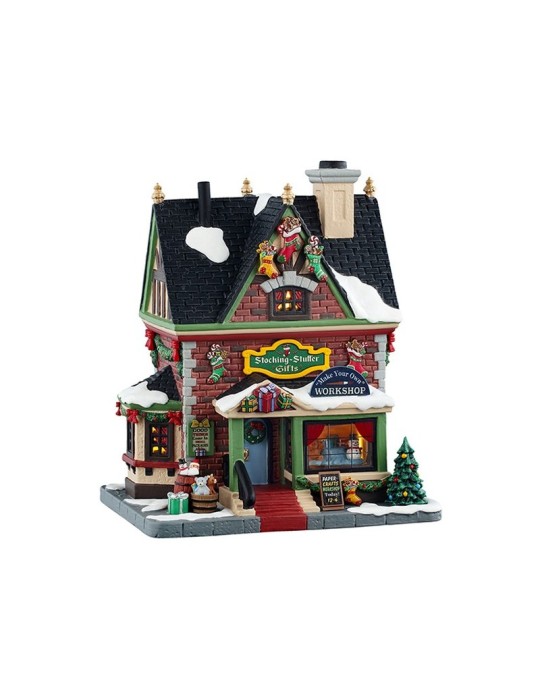 Lemax Stocking Stuffer Gifts - Edificio Illuminato in Porcellana con Scena Interna - Cod. 55334