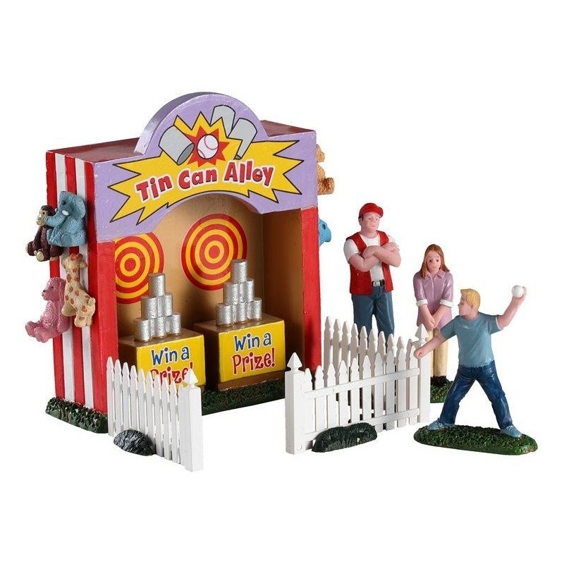 Lemax Tin Can Alley - Set Scenografico di 7 Pezzi della Collezione Carnival (Cod. 93429)