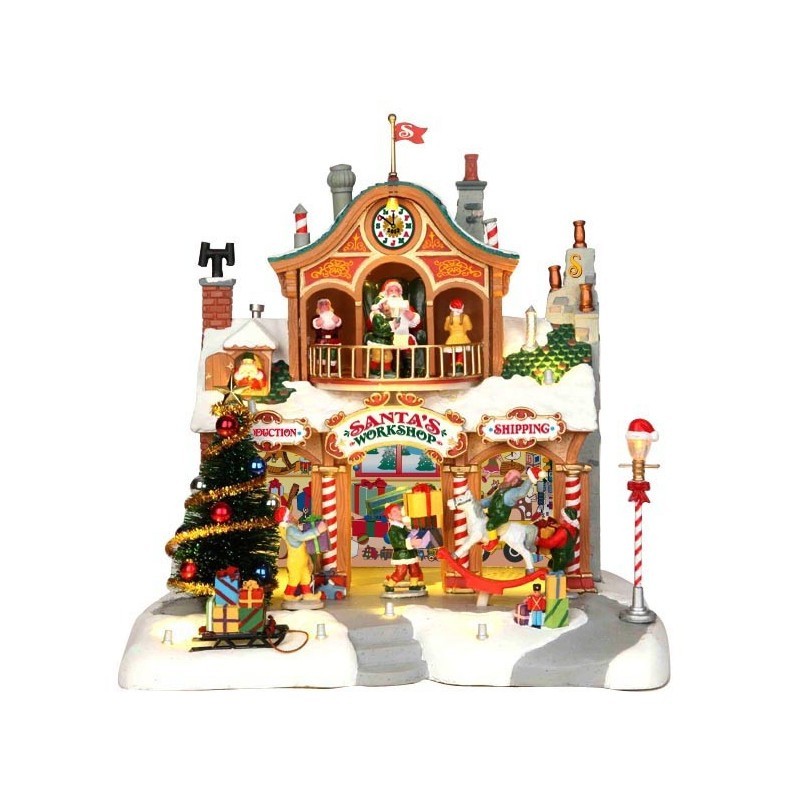 Lemax Santa's Workshop - Edificio Natalizio Animato con Luci, Musica e Movimenti (cm 27h)