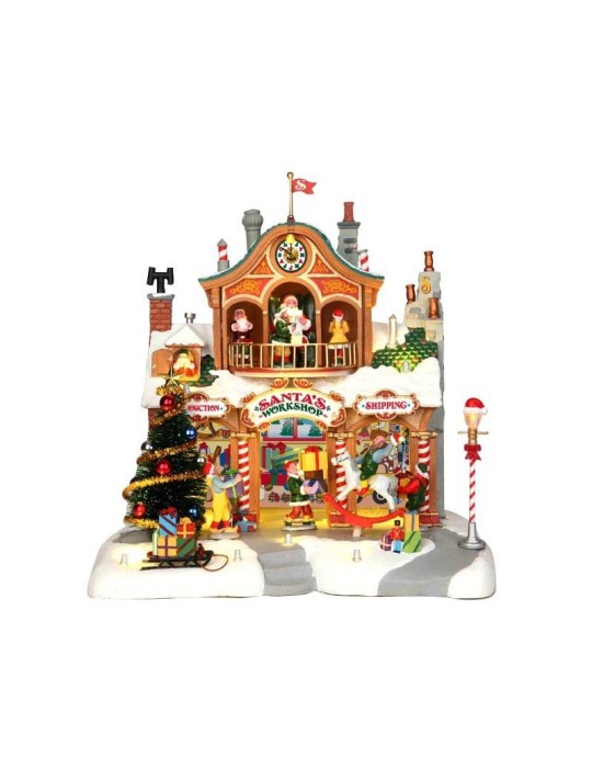 Lemax Santa's Workshop - Edificio Natalizio Animato con Luci, Musica e Movimenti (cm 27h)