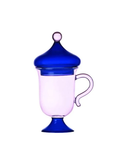 Ichendorf Milano Mug con Coperchio Sogni d'Oriente - Tazza da Tè in Vetro Borosilicato