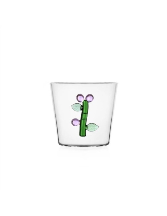 Ichendorf Milano Botanica Tumbler Fiore Rosa - Bicchiere in Vetro Borosilicato da 350ml