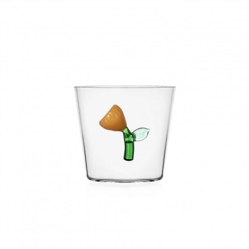 Ichendorf Milano Botanica Tumbler Fiore Ambra - Bicchiere in Vetro Borosilicato da 350ml