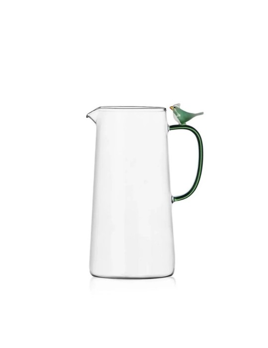 Ichendorf Milano Brocca Uccellino Verde - Caraffa in Vetro Borosilicato Collezione Birds