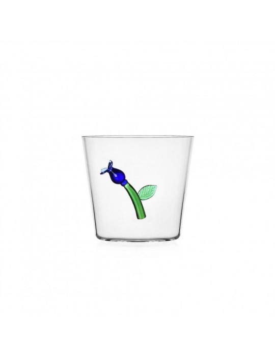 Bicchiere Tumbler Botanica Fiore Blu Ichendorf Milano in Vetro Borosilicato