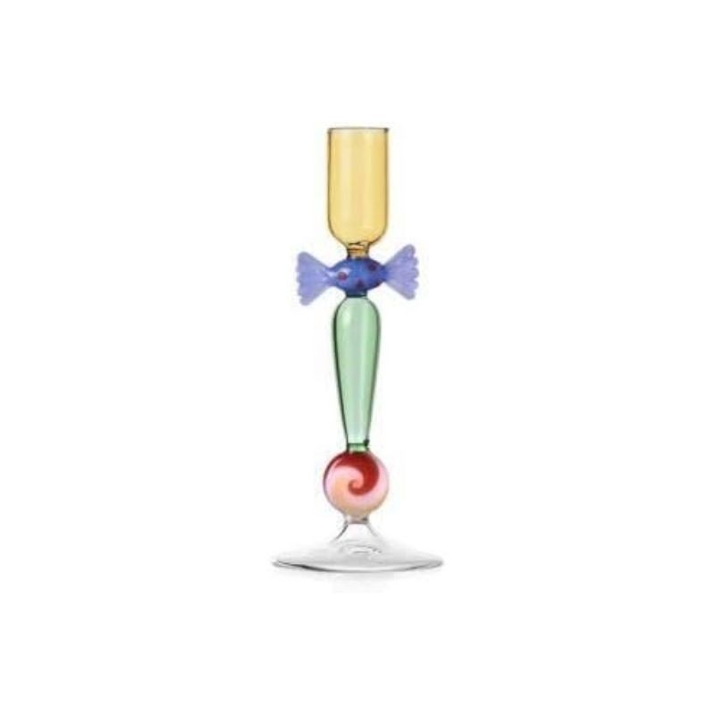 Candeliere Caramella Blu Schiaccianoci Ichendorf Milano in Vetro Borosilicato