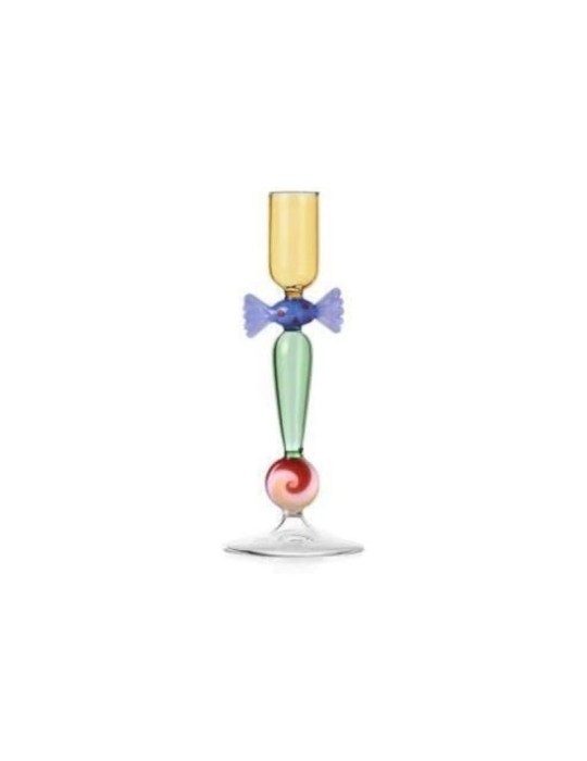 Candeliere Caramella Blu Schiaccianoci Ichendorf Milano in Vetro Borosilicato