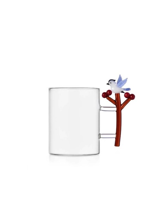 Mug in Vetro Bacche & Uccellino Azzurro Ichendorf Milano