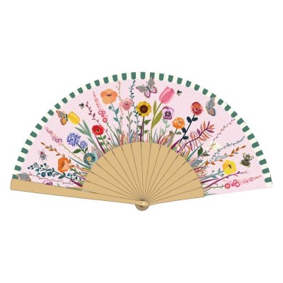 Ventaglio in Tessuto Venere Rosa con Charm in Cristallo...