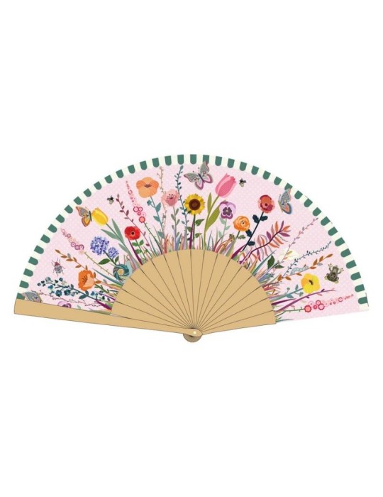 Ventaglio in Tessuto Venere Rosa con Charm in Cristallo Acrilico - Vesta Home