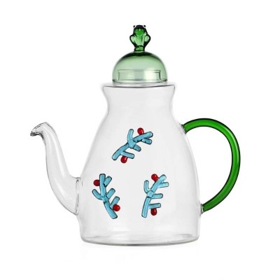 Teiera/Caffettiera Bacche & Rana in Vetro Borosilicato...