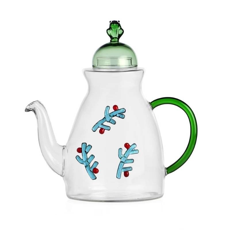 Teiera/Caffettiera Bacche & Rana in Vetro Borosilicato Woodland Ichendorf - Design Alessandra Baldereschi
