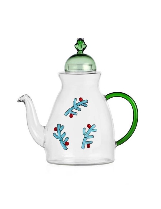 Teiera/Caffettiera Bacche & Rana in Vetro Borosilicato Woodland Ichendorf - Design Alessandra Baldereschi
